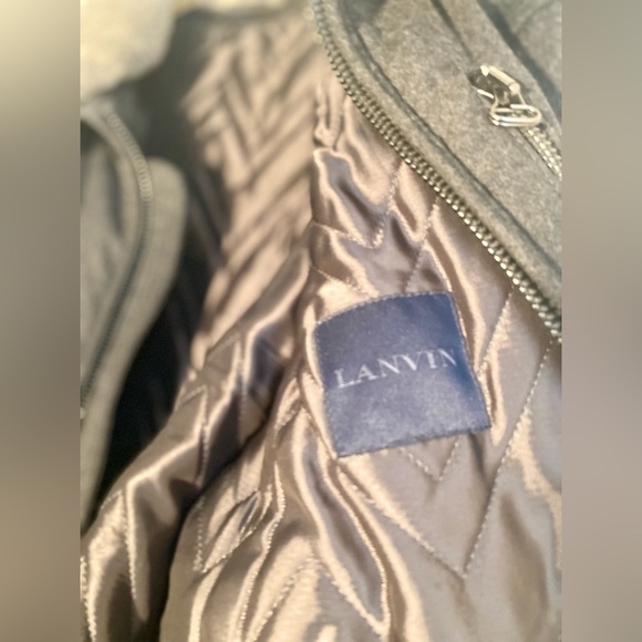 Lanvin Wool Bomber Jacket + Leather Sleeve - Picture 7 of 8